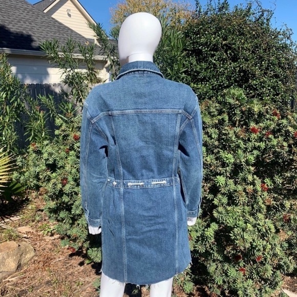 NWT Hudson Button Down Tie Waist Grommet Detail Denim Dress - Picture 3 of 15